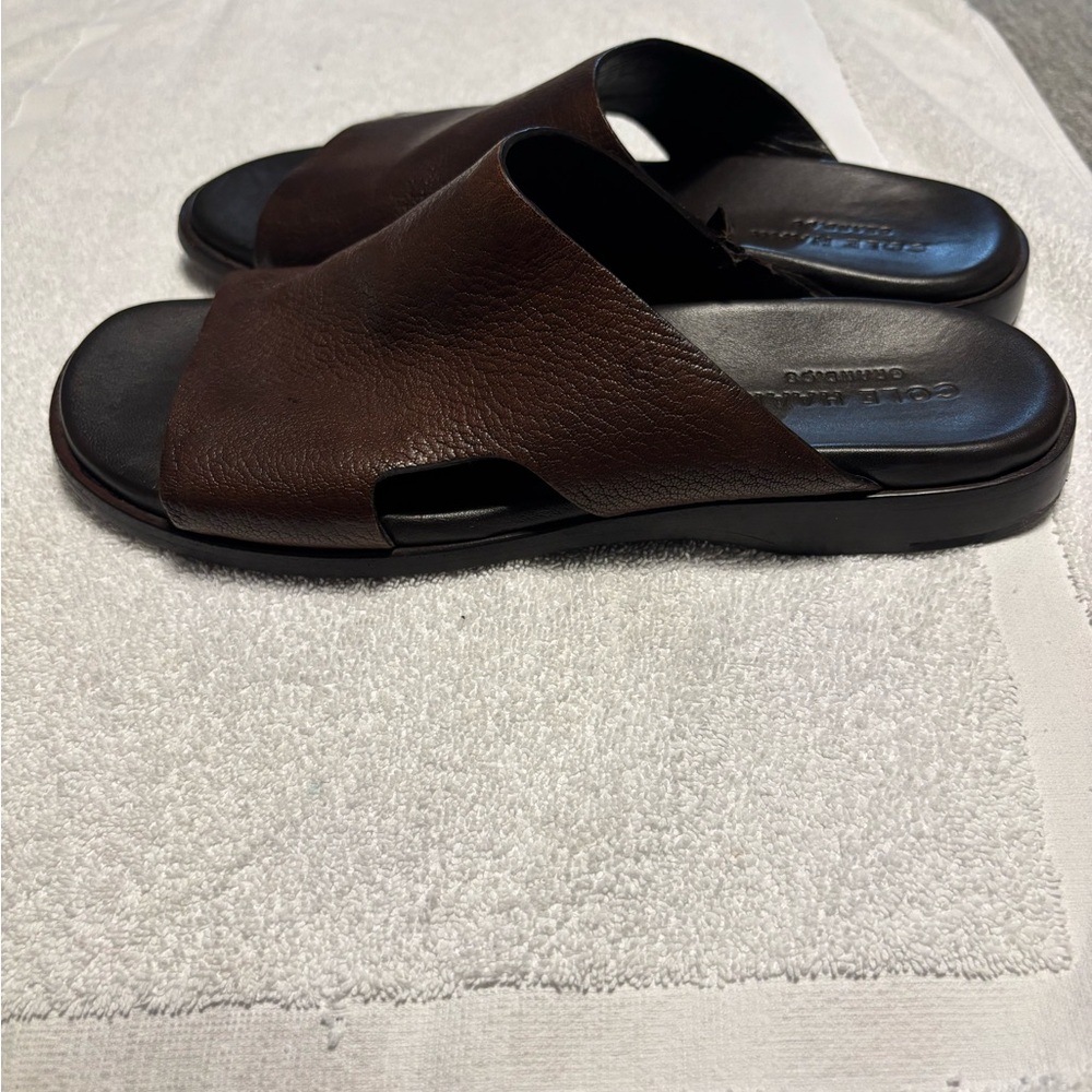 Cole Haan Brown Leather Men's Slide Sandals size 9
